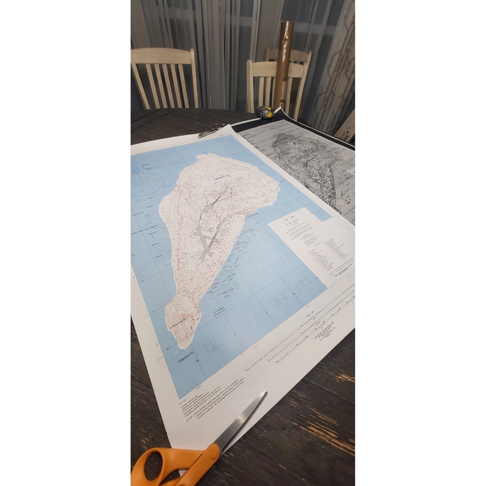 Rare WW2 WWII MAP ~ DDay IWO-JIMA 19 FEB 19 MAR 1945 US ADVANCES FRONT LINES